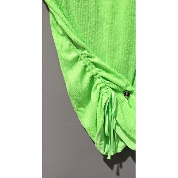 Wild Fable Lime Green Sequin Accent Ruched Side Bodycon Mini Dress - Picture 4 of 11